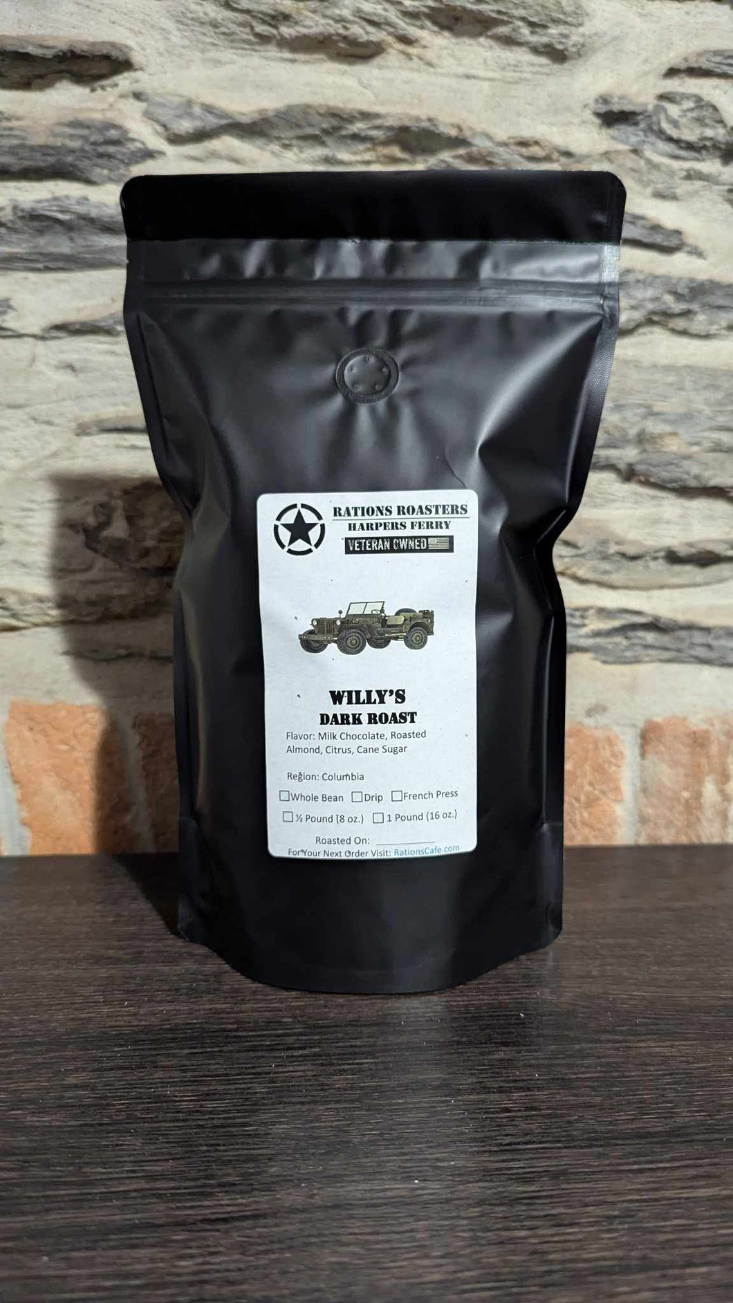 Dark Roast, Columbia, Willy's, 8 ounce